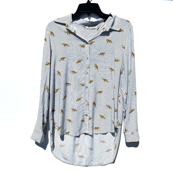 Jane and Delancey Tops - Jane and Delancey Blouse Striped Cheetah Print